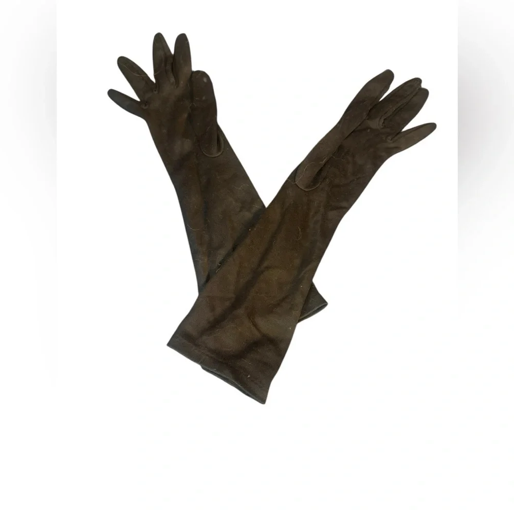 Vintage Black Cloth  Elegant Long Gloves